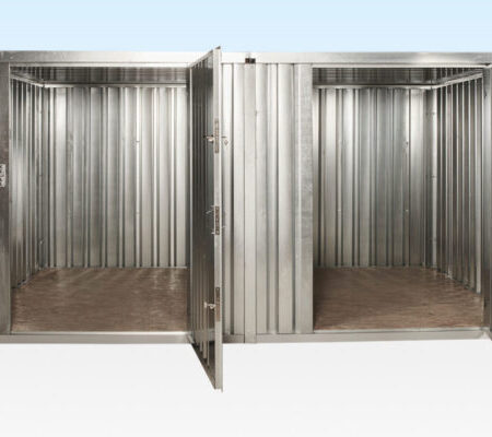 3M X 4.2M Side Linked Flat Pack Container Bundle (Galvanised)